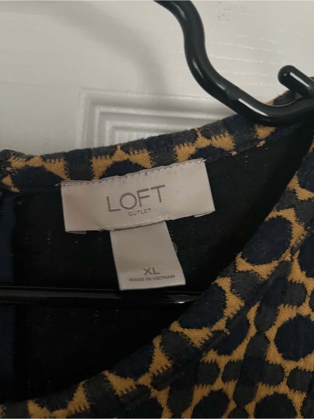 Midi Dark Blue and Yellow Patterned Knit Dress - Picture 5 of 5